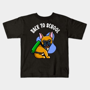 Back To School Cute Bulldog Kids School Kids T-Shirt